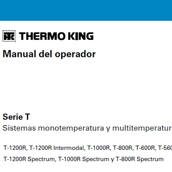 Manual de Operación Serie T / T1000R T800R T600R T560R